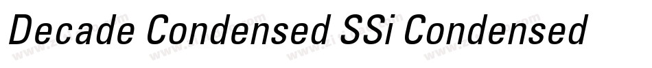Decade Condensed SSi Condensed字体转换